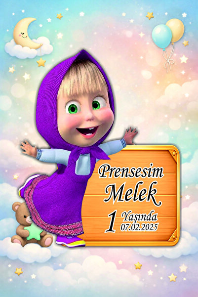 hediyyenvar Kişiye Özel Çizgi Film Karakterli Doğum Günü Magneti 8x6 cm | Beb...