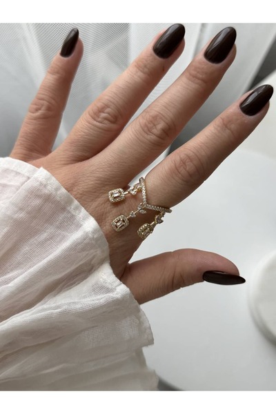 CHARMLUCKY خاتم بثلاثة أحجار (قابل للتعديل)