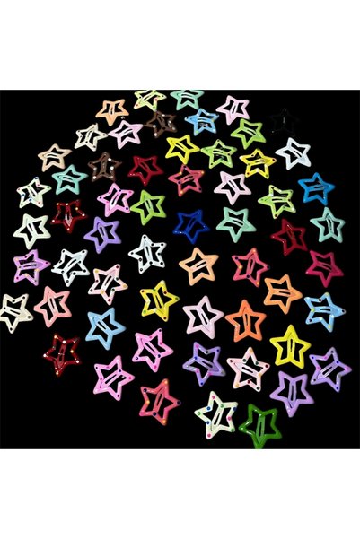 Store 30 Pieces of Mixed Color Spotted and Plain Star Snap Buckles 🎀