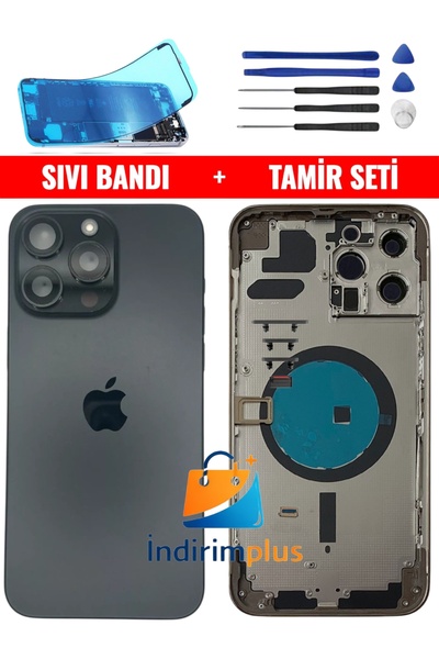 indirimplus iPhone 14 Pro Kasa Boş (14Pro Max Uymaz) (Titanyum Siyah Renk) +T...