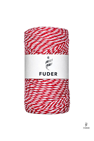 Hediye Paketleme ve Ambalaj İpi 200 Metre, Kırmızı Beyaz Ambalaj, Marteniçka, Paket İpi, 200 GR