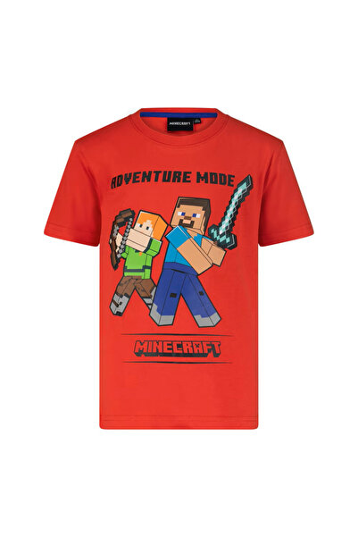 MINECRAFT Tricou cu mânecă scurtă din bumbac roșu cu zombi, 140 cm, 10 ani