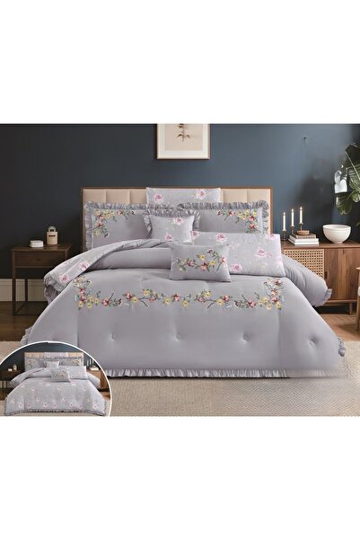 NAJMA Summer bedspread set for one and a half people, one side floral, one si...