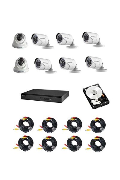 Hikvision Hikvision 8-channel surveillance camera kit: 2 indoor cameras, 6 ou...