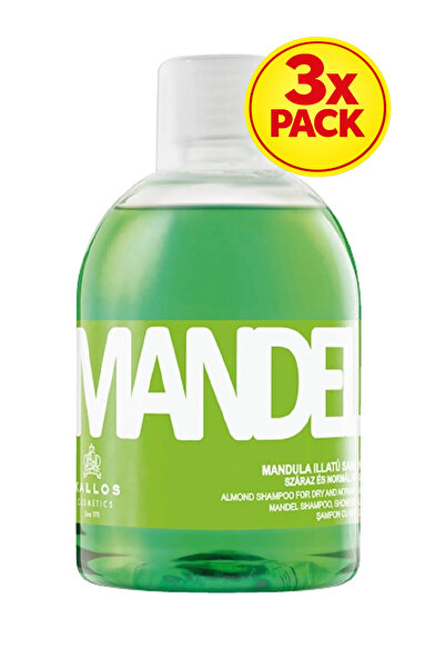 Kallos Cosmetics 3x PACK Mandel 1000ml Almond Scented Shampoo for Dry and Nor...