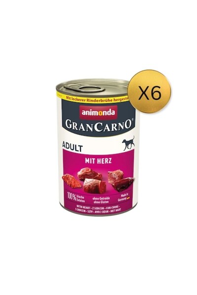 Animonda Hrană umedă GranCarno pentru câini adulți, formă de inimă, 6 bucăți ...