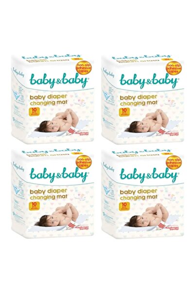 Baby&Baby Kaydırmaz Bantlı Bebek Bakım Örtüsü 60X60CM 10'lu x 4 Adet