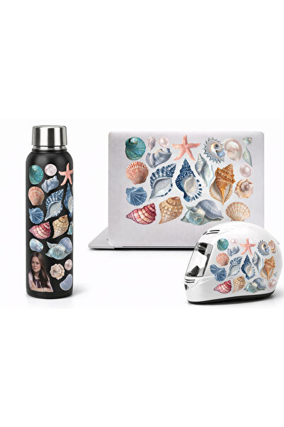 Limitless Design Sea Shells Collage Poster – Coastal Aesthetic Marine Themed ...