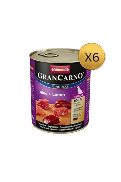 Animonda Hrană umedă pentru câini GranCarno Senior, vită, miel, 6 bucăți x 800g