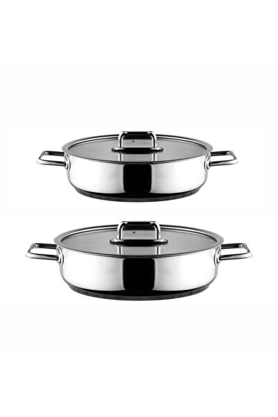 Aryıldız 4 Parça Paslanmaz Çelik İndüksiyonlu Sığ Tencere Seti 26-30 cm