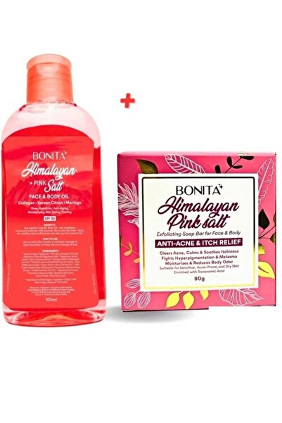 BONİTA زيت للوجه والجسم مع ملح الهيمالايا الوردي، عامل حماية من الشمس 30 + صا...