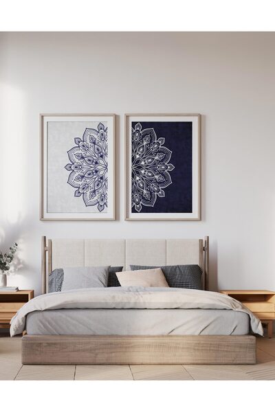 Meröka Çerçevesiz Ebedi Aura Kozmik Harmoni Modern Premium Mandala Tablo Seti...