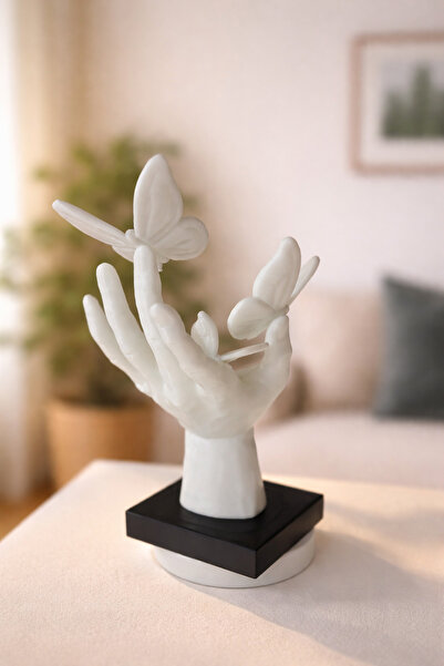 3dvan 3D Baskı Plastik Özgürlüğün Dokunuşu Adlı Dekoratif El Figürü ve Uçuşan...