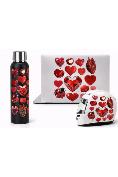 Limitless Design Red Heart Collage Poster – Love Aesthetic Romantic Wall Deco...