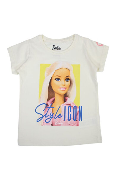 Barbie Tricou cu mânecă scurtă din bumbac Style Icon Crem 116 CM 6 ani