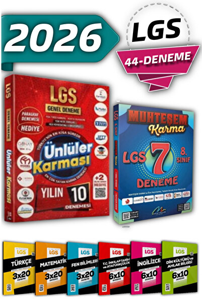 Ünlüler Karması Lgs 2026 Muhteşem Karma Branş Deneme Seti 44 Deneme