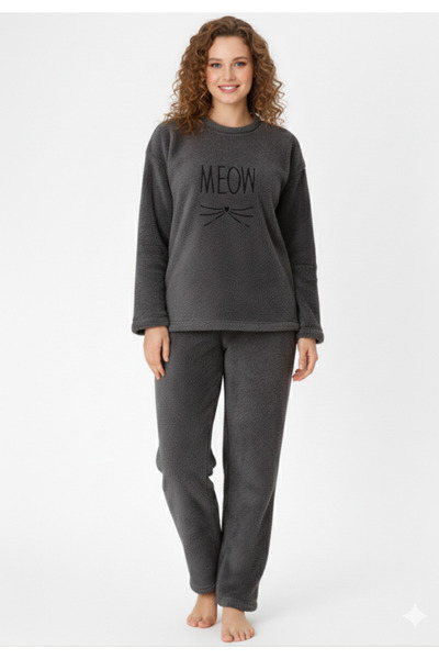 CHARME Women's dark gray cocolino pajamas with "Printed