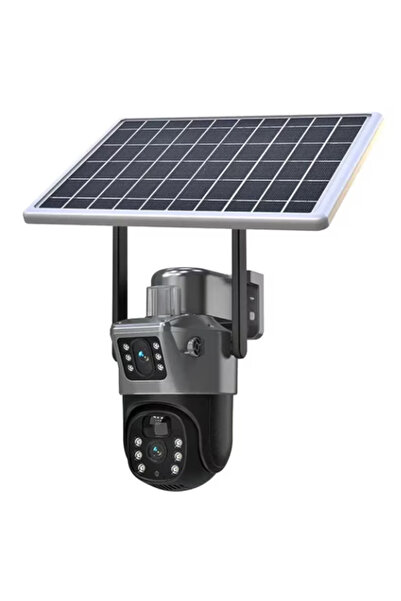 OEM Dual 4G Solar Camera - 8MP, SIM Slot, Night Vision and IP66 Protection, Gray