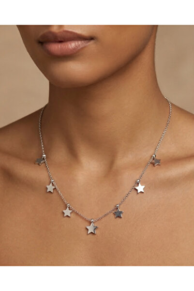 HOSBUTIK Steel Silver Color Star Necklace