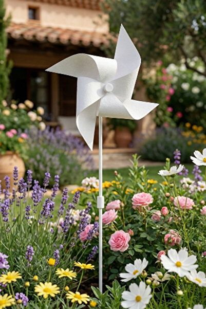 Flipped Dekoratif Rüzgar Gülü 4 Kanallı Beyaz Renk 30 cm