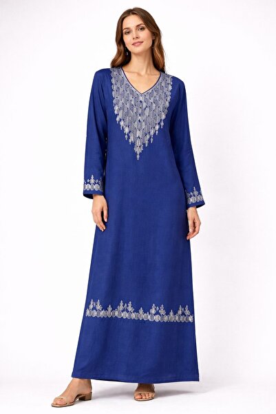Kareem Miss Salma Women's Cotton jalabiya with luxurious oriental embroidery,...