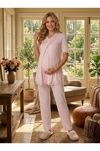 Lohussa New Season Powder Lace Detailed Special Design Summer 100% Cotton Mat...