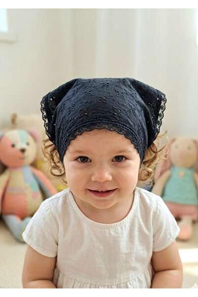 Mufincollection Girl's Embroidered Fabric Triangle Bandana – Pack of Lace Tie...