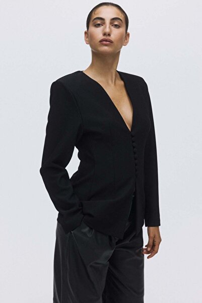 H&M Collarless hourglass blazer