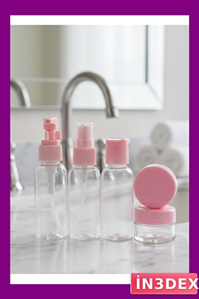 İN3DEX 5-Piece Cosmetic Storage Set with Leak-Proof Lids for Travel