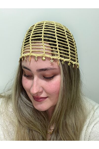 Passionis Jewelry Handmade Silvery Knitted Crochet Bandana Hair Accessory