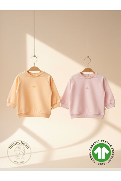 Honeybean Organik Pamuk İkili Bebek Sweatshirt Seti GOTS Sertifikalı