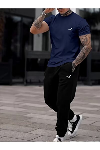 puolikuu Men's Oversized Tracksuit Set - Karrtal Printed Tshi̇rt - Eşortman