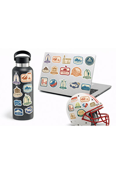 Limitless Design مجموعة ملصقات سفر لمدن العالم مقاس 22x30 سم - ملصقات ذات طاب...