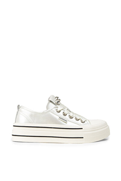 Deery Women's White Patent Leather Sneakers Shoes