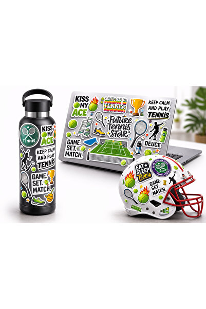 Limitless Design مجموعة ملصقات بتصميم التنس مقاس 22x30 سم - ملصقات رياضية للت...