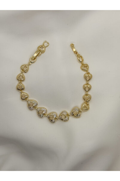 banhard Kalp & Yıldız Model Çelik Kadın Bileklik | 14K Çelik Üzeri Çift Altın...