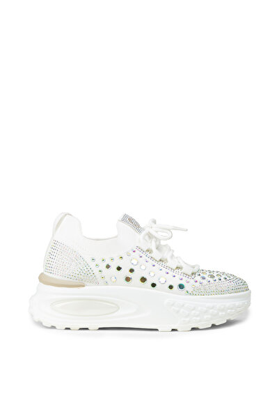 Deery حذاء رياضي نسائي بتفاصيل حجر أبيض