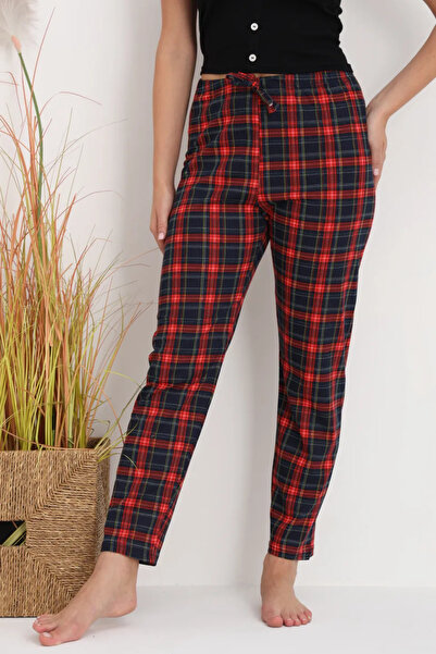 Serena Women's red Checkered pajama pants