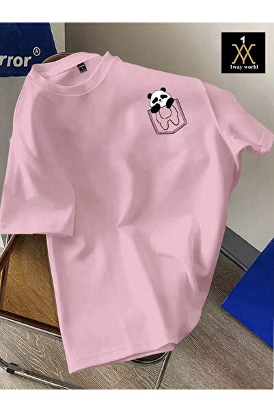 1way Pink T-shirt with panda print – fun design and everyday style