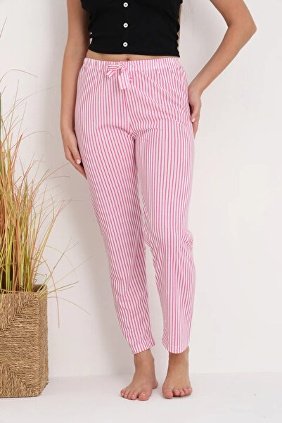 Serena Women's pink and white Striped pajama pants