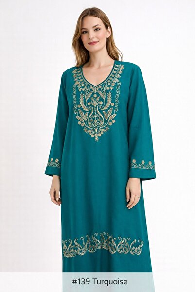 Kareem Miss Salma Women's Cotton jalabiya with luxurious oriental embroidery,...