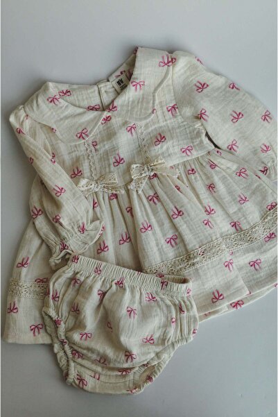 ToffyHouse Baby Girl Bow Print Dress with Bloomers