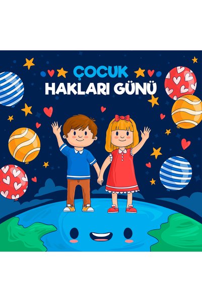 Deko Genç Çocuk Hakları Günü Temalı Fotoğraf Panosu Branda 100x100