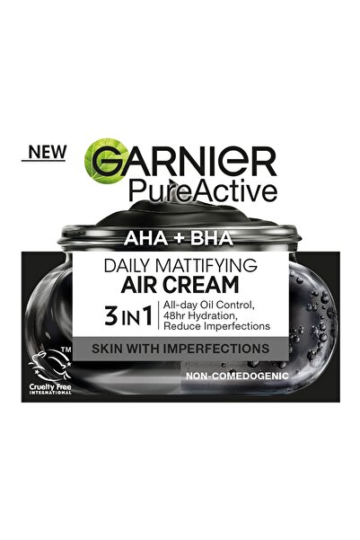 Garnier Pure Active Aha+Bha Charcoal Mattifying Daily Cream – Crema Matifiant...