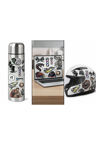 Limitless Design ملصق جداري بتصميم صالون الحلاقة - ملصق جداري على طراز فن الح...