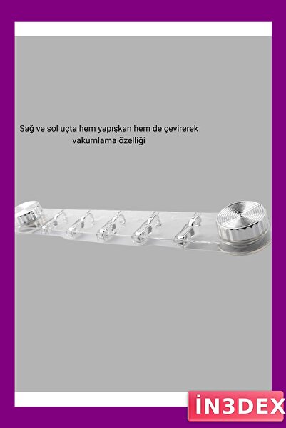 İN3DEX Tool-Free Installation Vacuum Adhesive Hanging Bracket