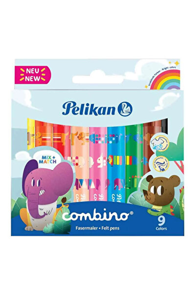 Pelikan قلم فلوماستر كومبينو سوبر جامبو 9 ألوان