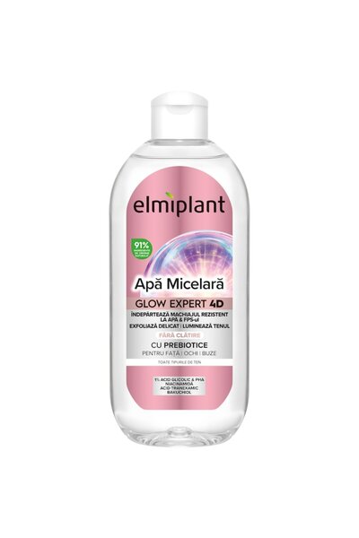 ELMIPLANT Apa Micelara Glow Expert 4D Curata Delicat Fata, Ochii Si Buzele, I...