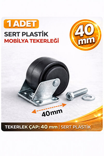 BAGAX Mobilya Tekerleği 40 mm Sarhoş Teker Sert Plastik Dolap Masa Komodin Te...