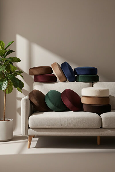 JACA Kadife Kumaş İç Dolgulu Dekoratif Puf Yastık Minder